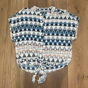 Olivaceous Tie Waist Top